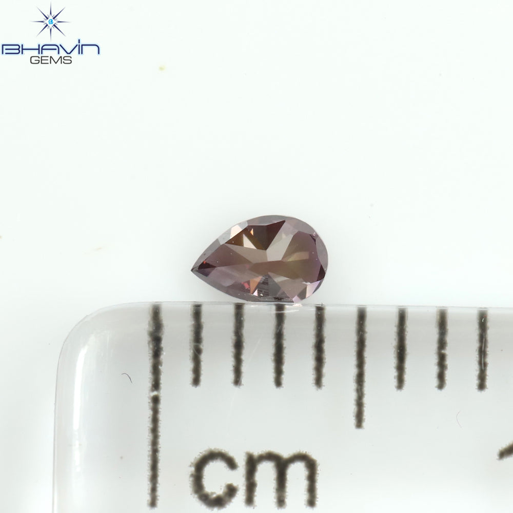 0.09 CT ペアシェイプ ナチュラル ダイヤモンド ピンク色 VS1 クラリティ (3.45 MM)
