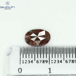 1.45 CT オーバル シェイプ ナチュラル ルース ダイヤモンド ブラウン カラー I3 クラリティ (9.01 MM)