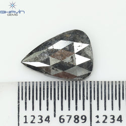 1.42 CT ペアシェイプ ナチュラル ダイヤモンド ソルト アンド ペッパー カラー I3 クラリティ (10.07 MM)