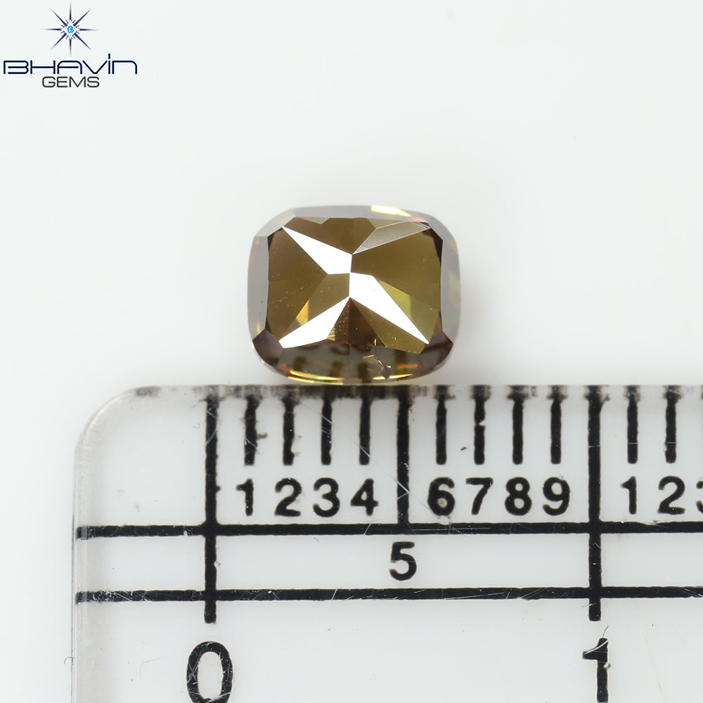 0.93 CT クッション シェイプ ナチュラル ルース ダイヤモンド グリーン カラー VS2 クラリティ (5.60 MM)