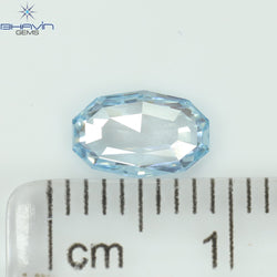 0.67 CT オーバル シェイプ ナチュラル ダイヤモンド グリーンがかったブルー カラー VS1 クラリティ (7.59 MM)