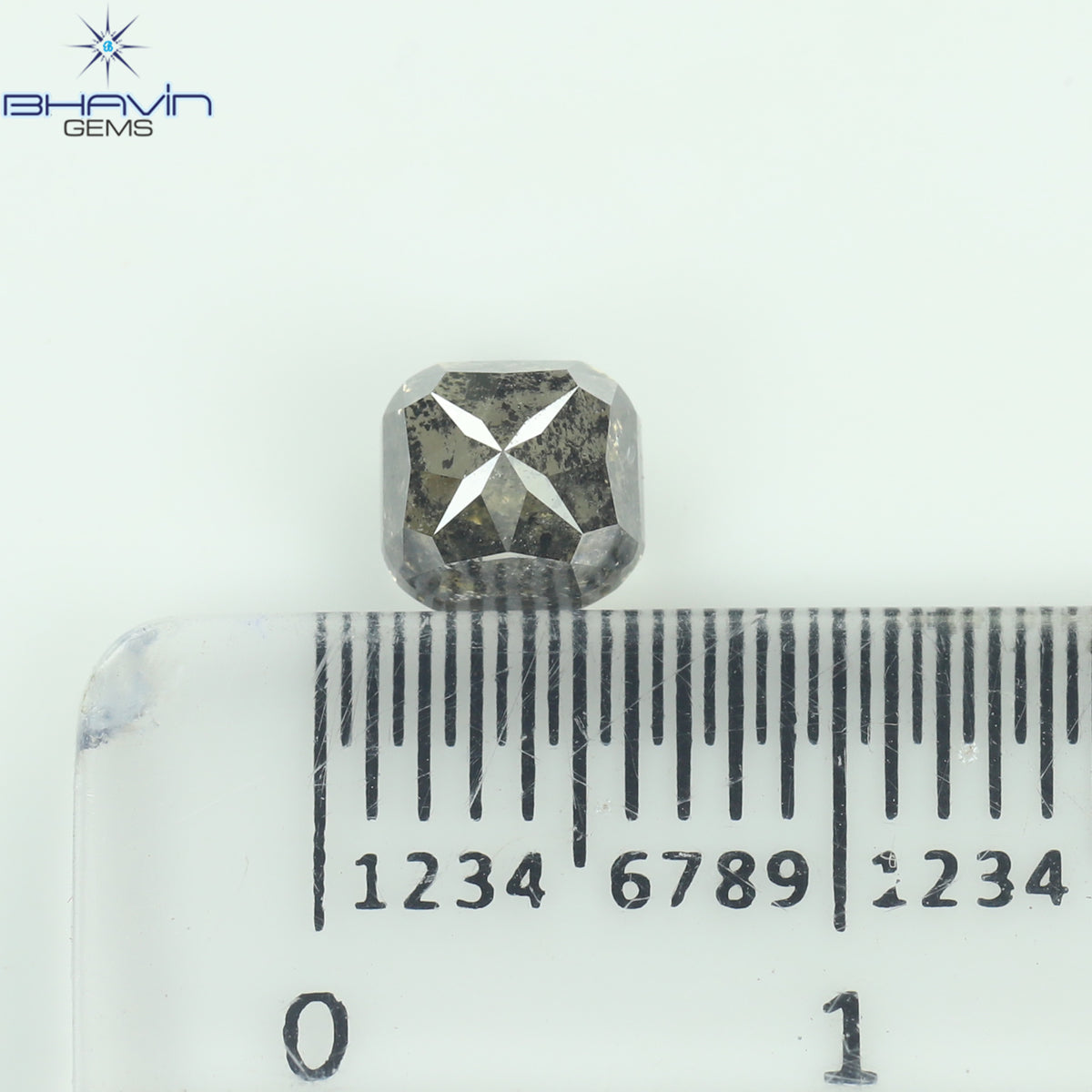 1.11 CT Natural Cushion Diamond Salt And Pepper Color Clarity I3 (5.09 MM)