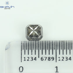1.11 CT クッション シェイプ ナチュラル ルース ダイヤモンド ソルト アンド ペッパー カラー I3 クラリティ (5.09 MM)