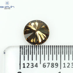 1.04 CT ラウンド シェイプ ナチュラル ダイヤモンド ブラウン カラー SI1 クラリティ (6.33 MM)