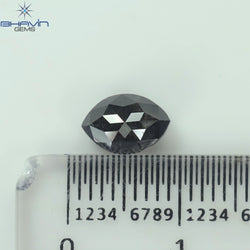 1.35 CT マーキス シェイプ ナチュラル ルース ダイヤモンド ソルト アンド ペッパー カラー I3 クラリティ (7.99 MM)