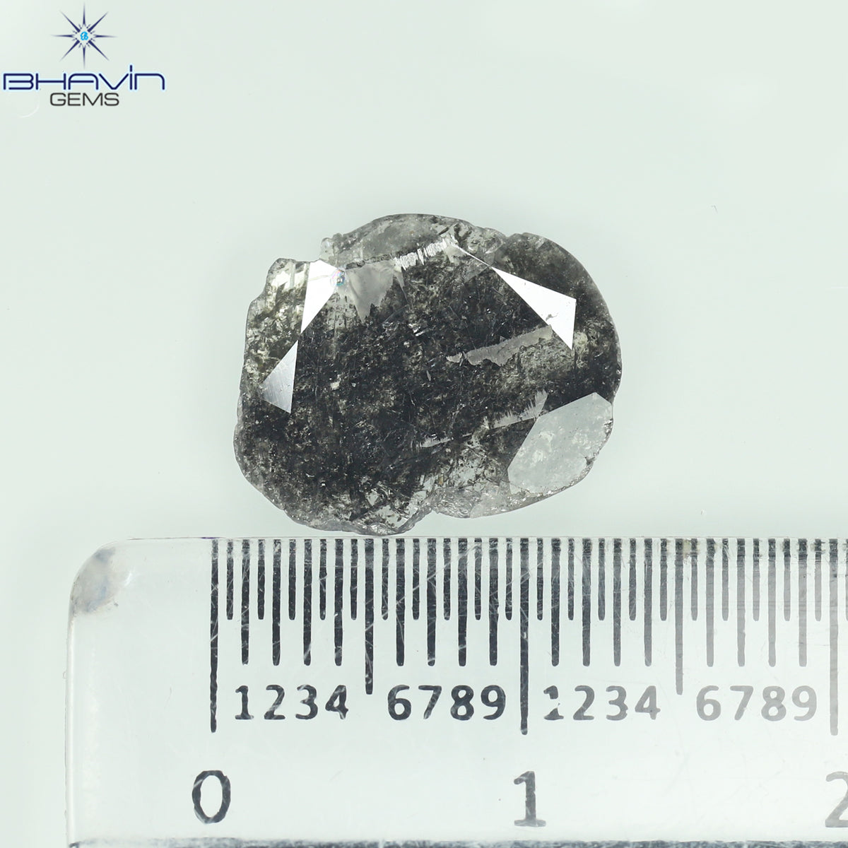 1.69 CT Slice Natural Diamond Salt And Pepper Color Clarity I3 (12.46 MM)
