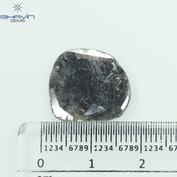 5.27 CT スライス シェイプ ナチュラル ダイヤモンド ソルト アンド ペッパー カラー I3 クラリティ (16.50 MM)