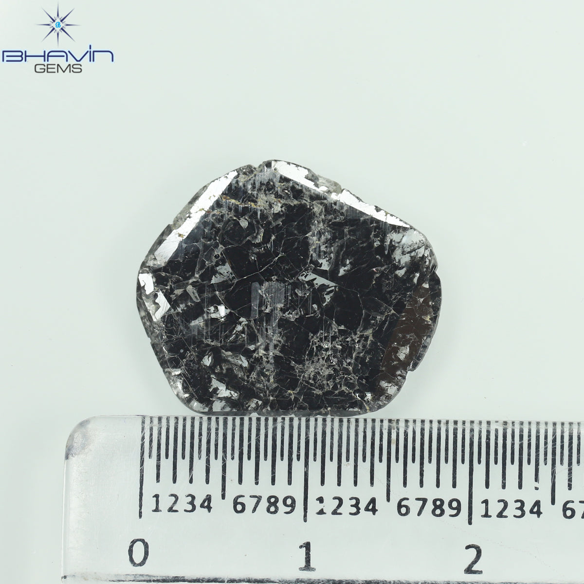 3.79 CT Natural Slice Diamond Salt And Pepper Color Clarity I3 (17.00 MM)