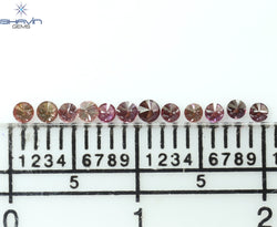 0.22 CT/12 ピース ラウンド シェイプ ナチュラル ルース ダイヤモンド ピンク カラー VS-SI クラリティ (1.75 MM)
