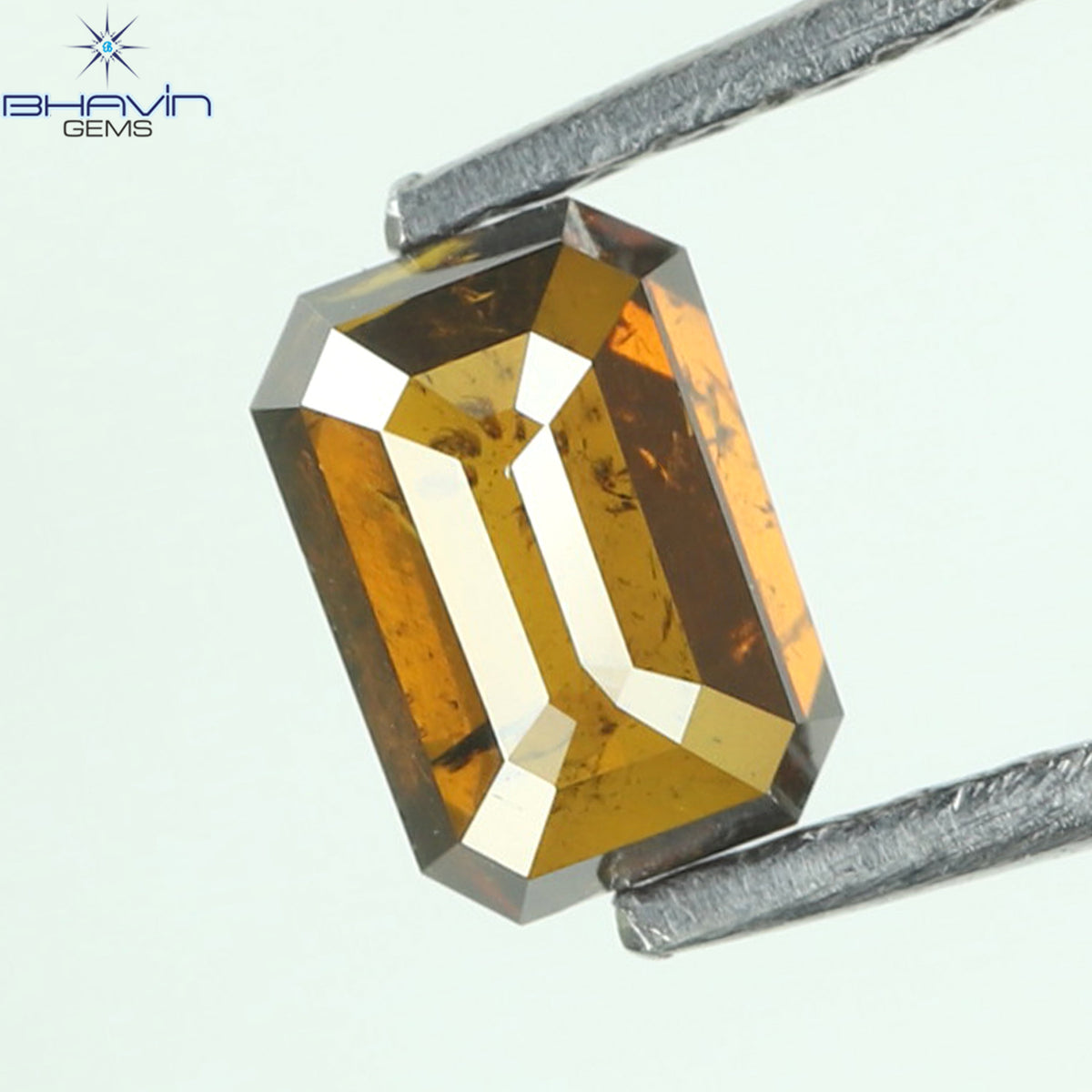 0.42 CT Natural Emerald Diamond Enhanced Cognac Color Clarity SI2 (4.88 MM)