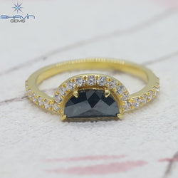 ハーフムーン ダイヤモンド ブルー ダイヤモンド 天然ダイヤモンド リング 婚約指輪