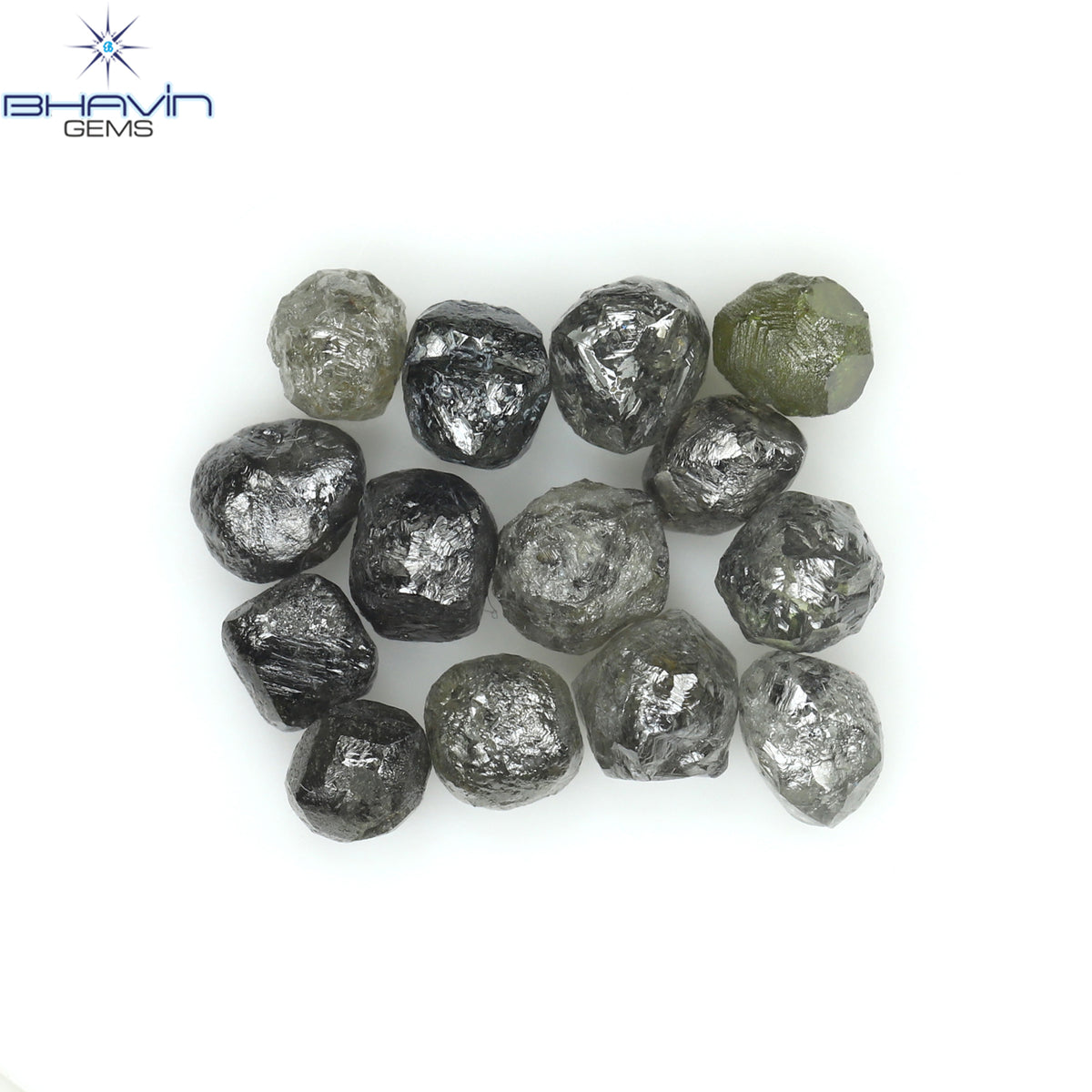 5.16 CT/14 Pcs Natural Rough Diamond Salt And Pepper Color Clarity I3 (4.09 MM)
