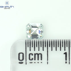 0.33 CT アッシャー シェイプ ナチュラル ダイヤモンド グリーンがかったブルー カラー VS1 クラリティ (4.06 MM)