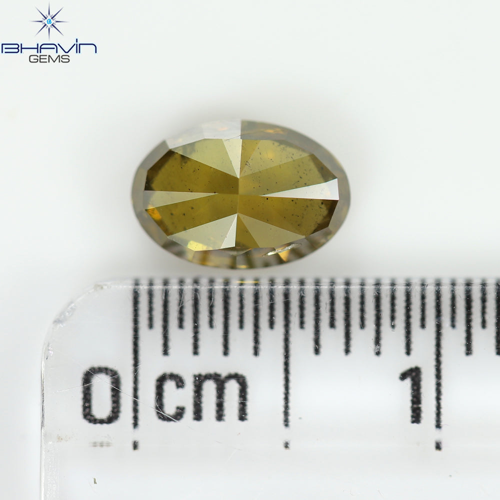 1.01 CT オーバルシェイプ 強化グリーンカラー 天然ダイヤモンド I1 クラリティ (7.20 MM)