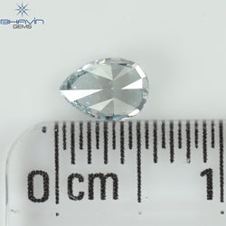 0.38 CT ペアシェイプ ナチュラル ダイヤモンド グリーンがかったブルー カラー VS1 クラリティ (5.51 MM)