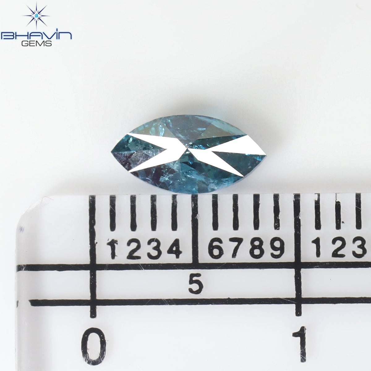 0.60 CT Natural Marquise Diamond Enhanced Blue Color Clarity I3 (7.62 MM)