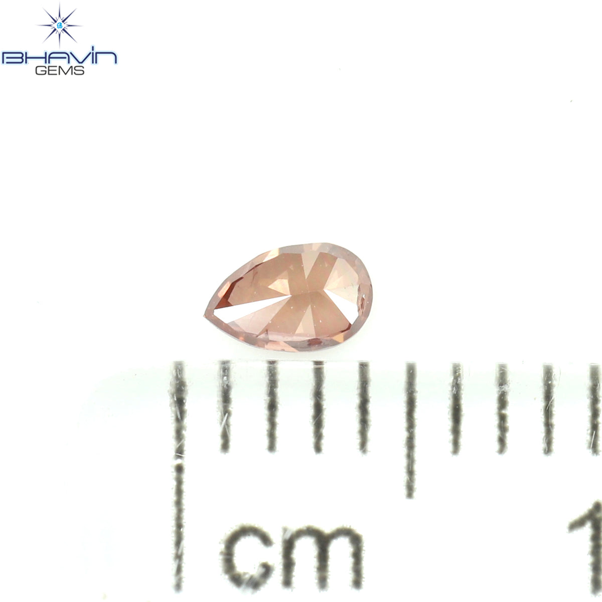 0.11 CT ペアシェイプ ナチュラル ダイヤモンド ピンク色 SI1 クラリティ (3.77 MM)