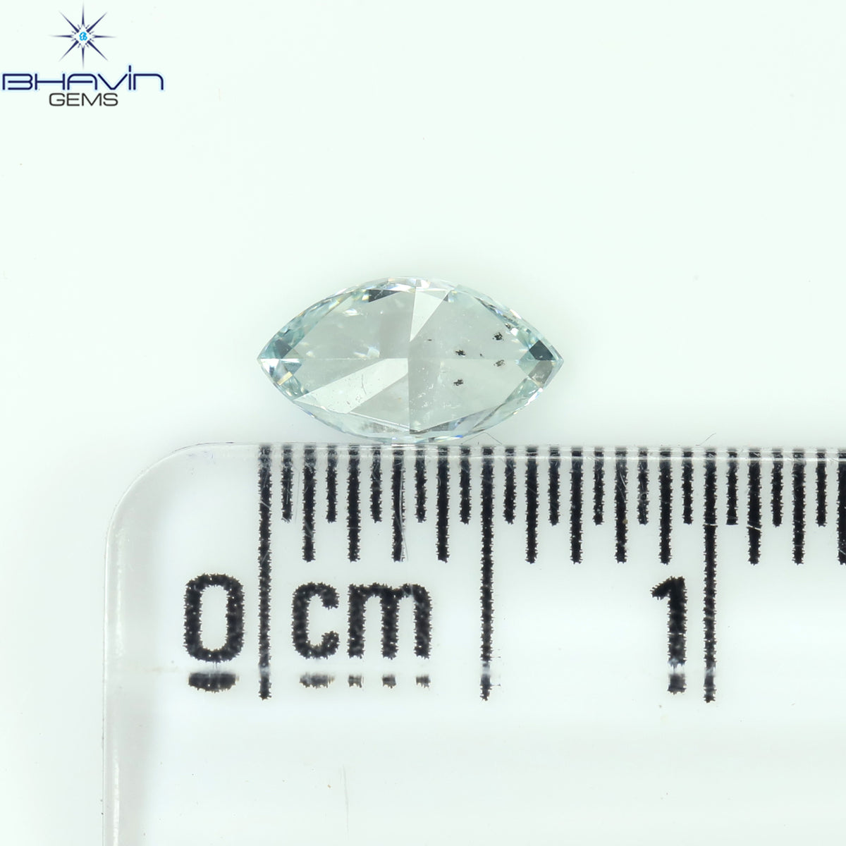 0.36 CT Natural Marquise Diamond Enhanced Greenish Blue Color Clarity SI1 (6.85 MM)