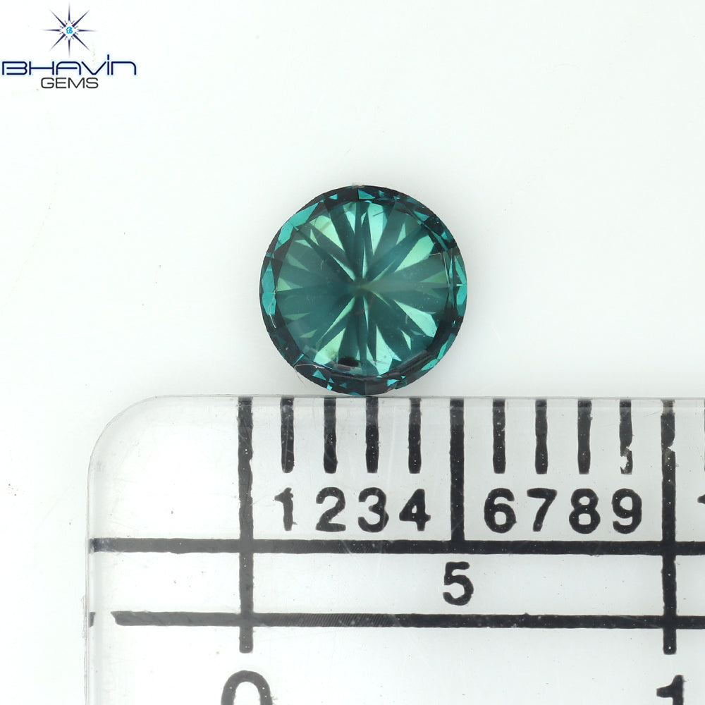 0.50 CT Natural Round Diamond Enhanced Blue Color Clarity SI1 (4.92 MM)