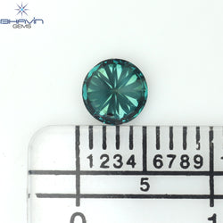0.50 CT ラウンド シェイプ ナチュラル ダイヤモンド ブルー カラー SI1 クラリティ (4.92 MM)