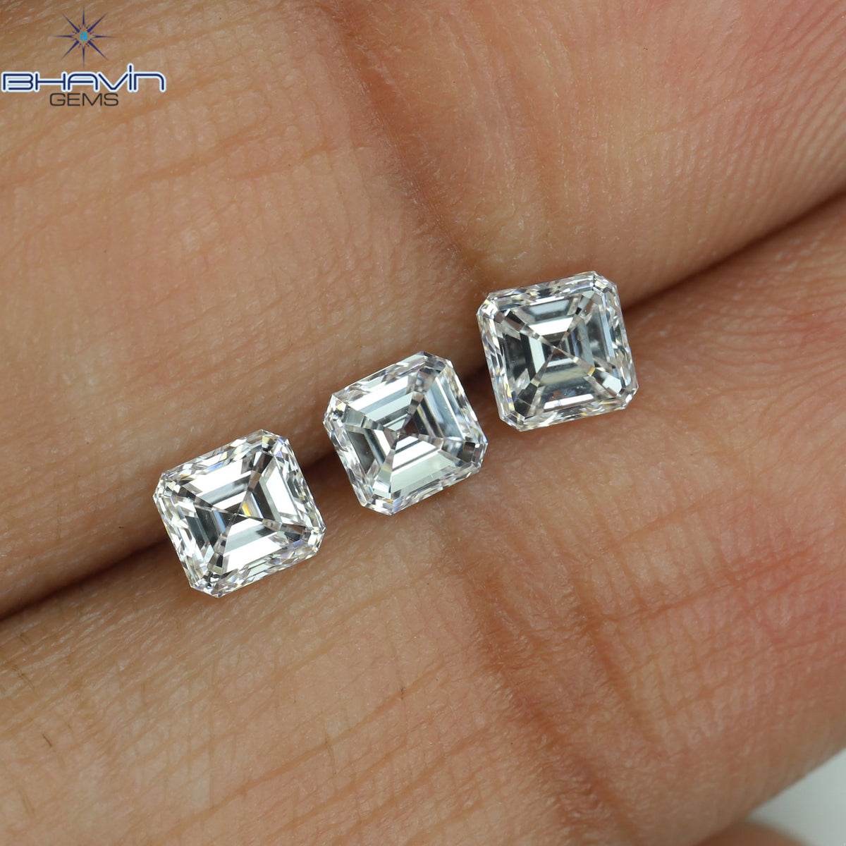 0.25 CT Natural Asscher Diamond White (G+) Color Clarity VVS-VS (3.60 MM)