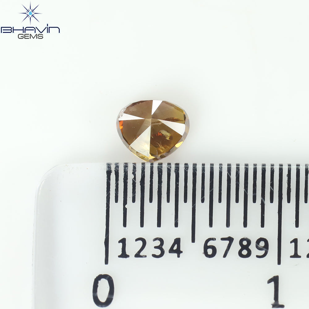 0.31 CT Natural Heart Diamond Enhanced Brown Color Clarity I1 (4.26 MM)