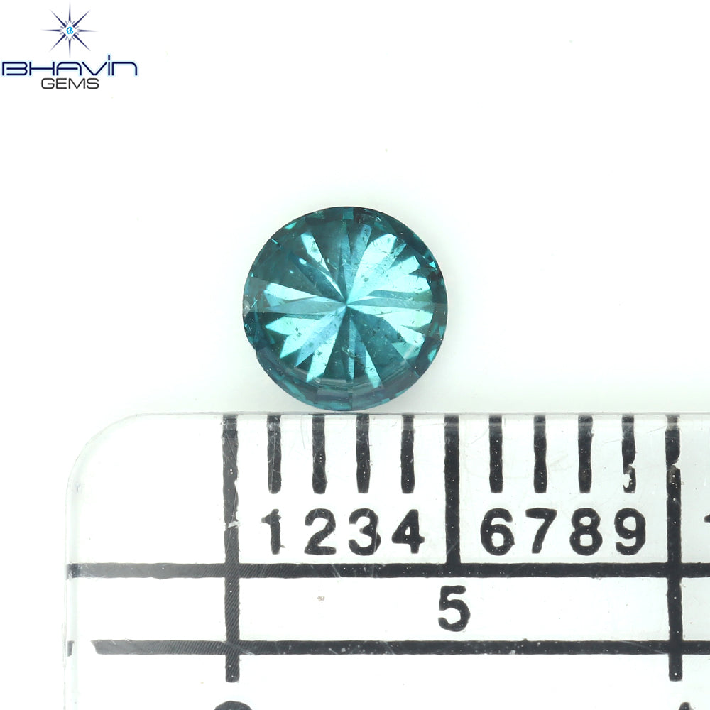 0.40 CT ラウンド シェイプ ナチュラル ダイヤモンド ブルー カラー SI1 クラリティ (4.65 MM)
