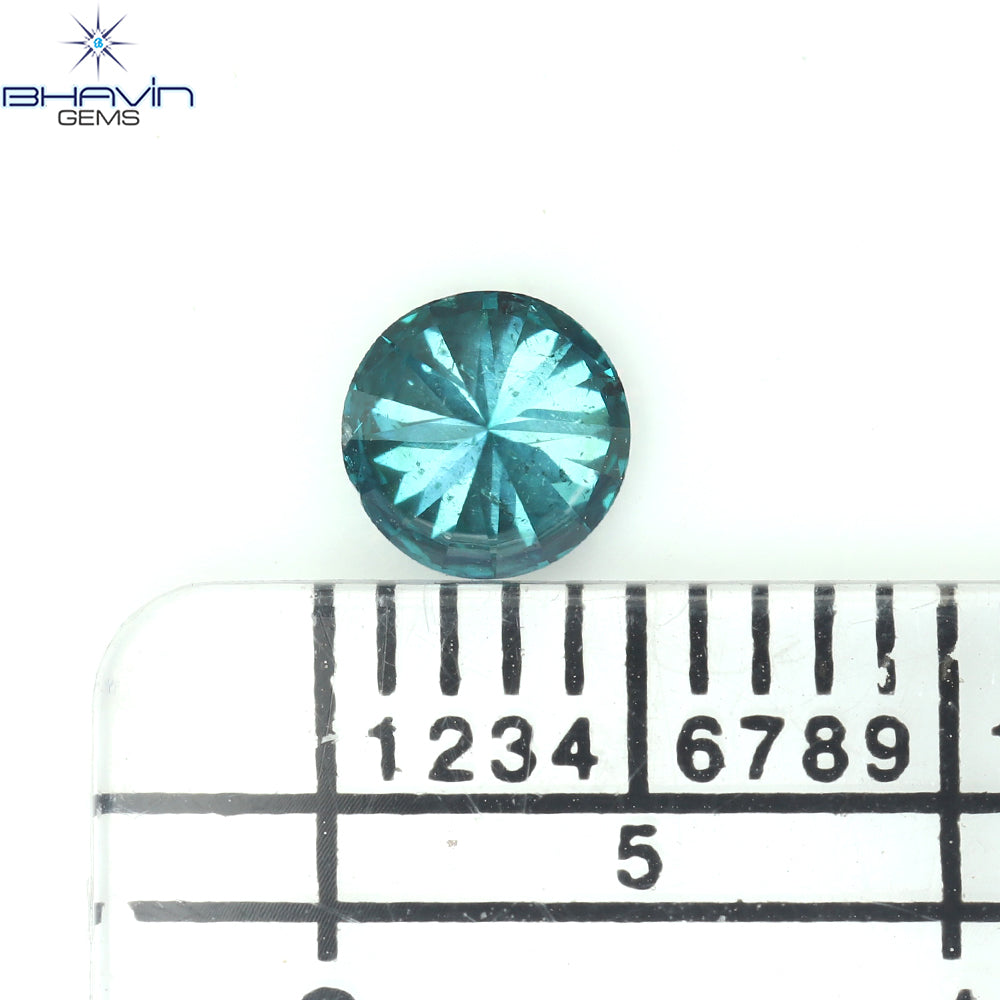 0.40 CT Round Shape Natural Diamond Blue Color SI1 Clarity (4.65 MM)