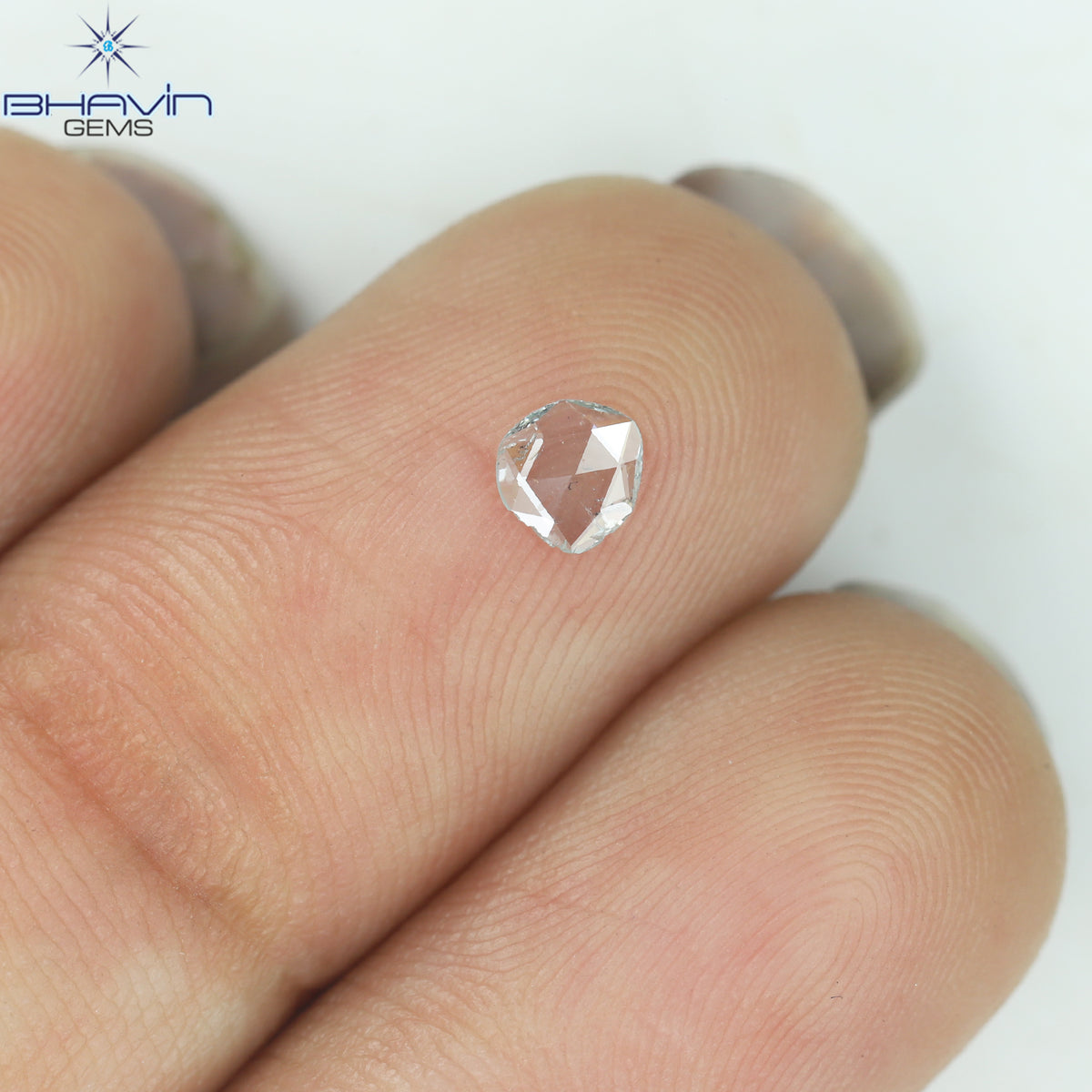 0.09 CT Natural Rose Cut Diamond Enhanced Greenish Blue Color Clarity SI1 (4.00 MM)