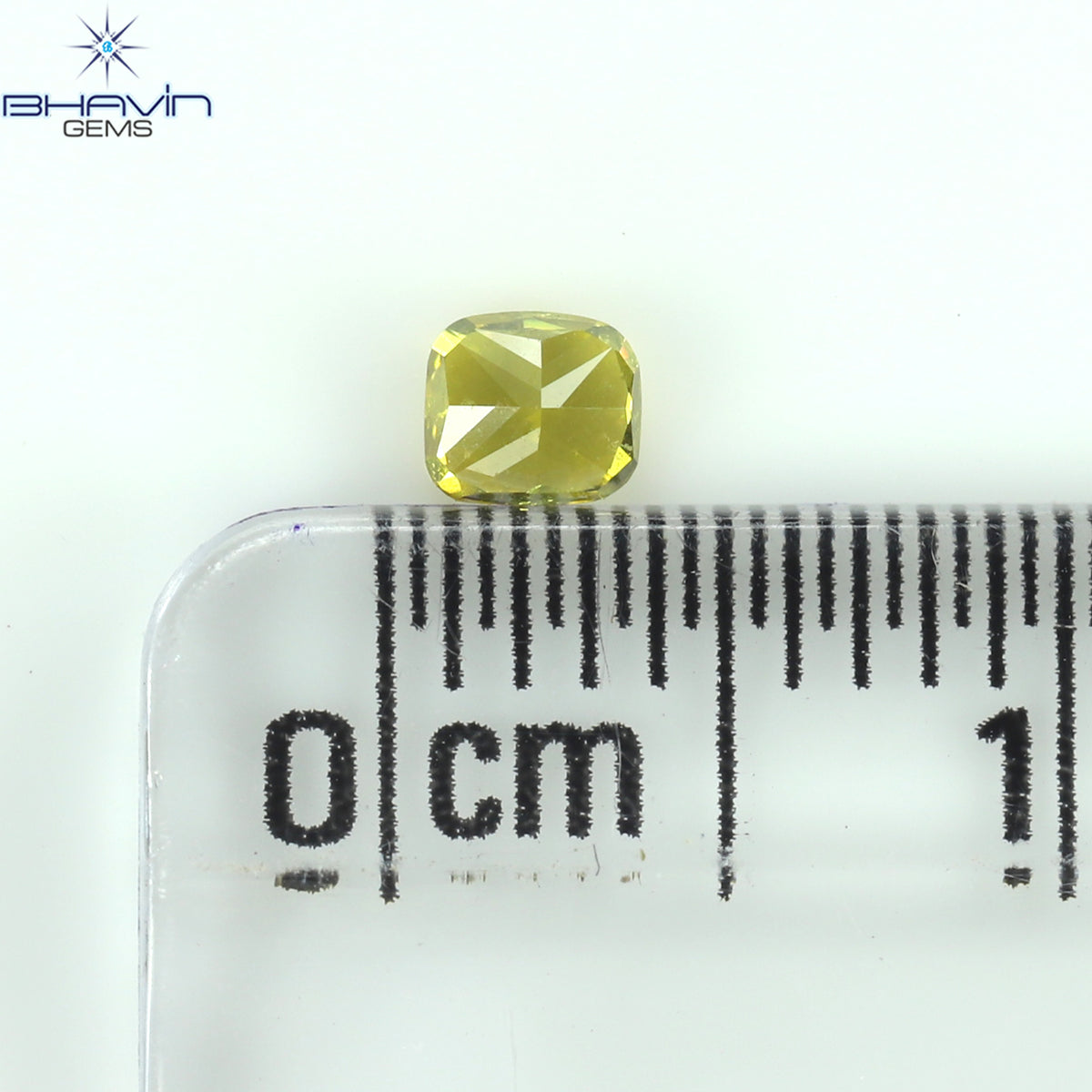 0.18 CT Natural Cushion Diamond Enhanced Yellow Color Clarity VS1 (3.18 MM)