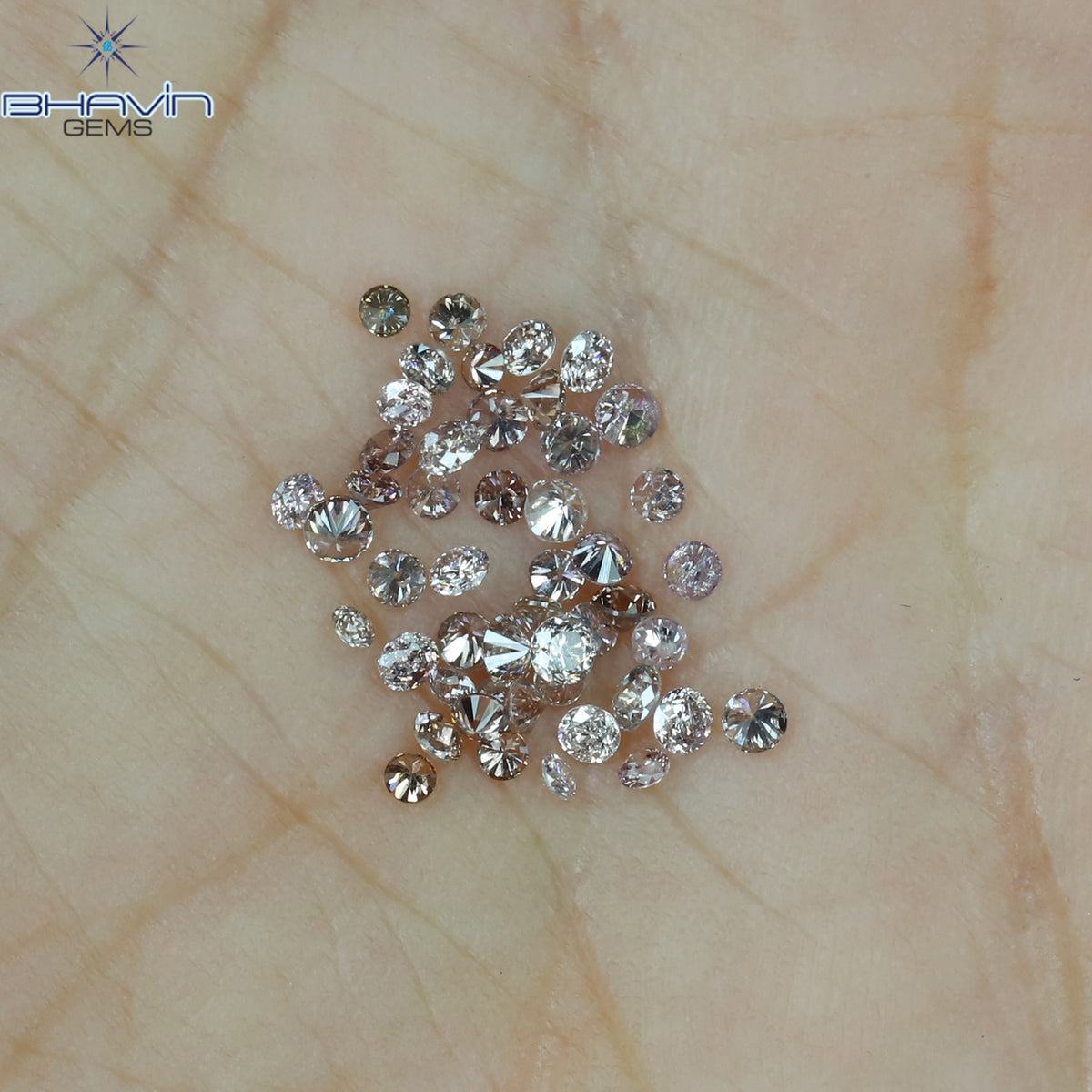 0.69 CT/48 Pcs Natural Round Diamond Pink (Argyle) Color Clarity SI (1.70 MM)