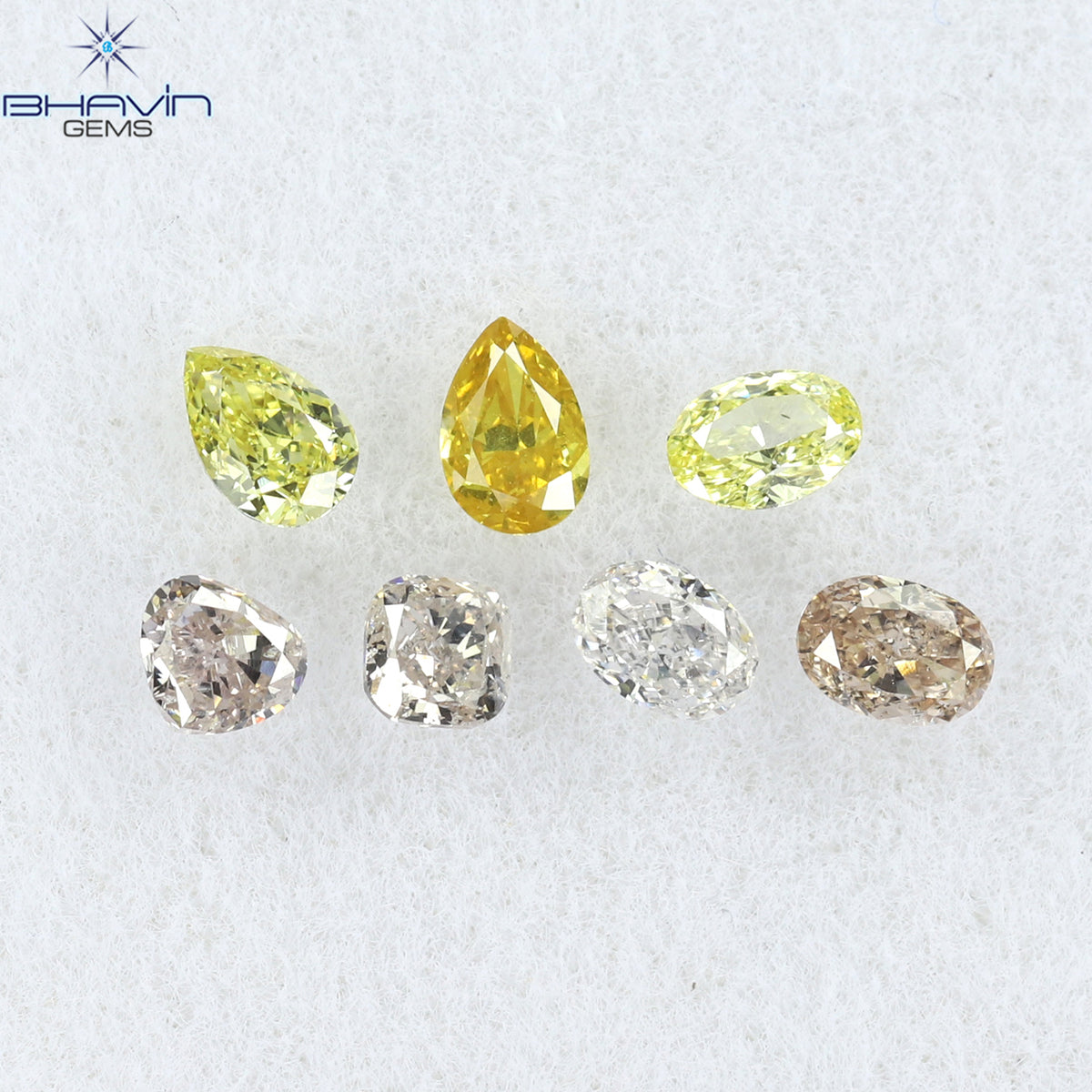 0.46 CT/7 ピース ミックス シェイプ ナチュラル ダイヤモンド ミックス カラー VS-SI クラリティ (3.12 MM)