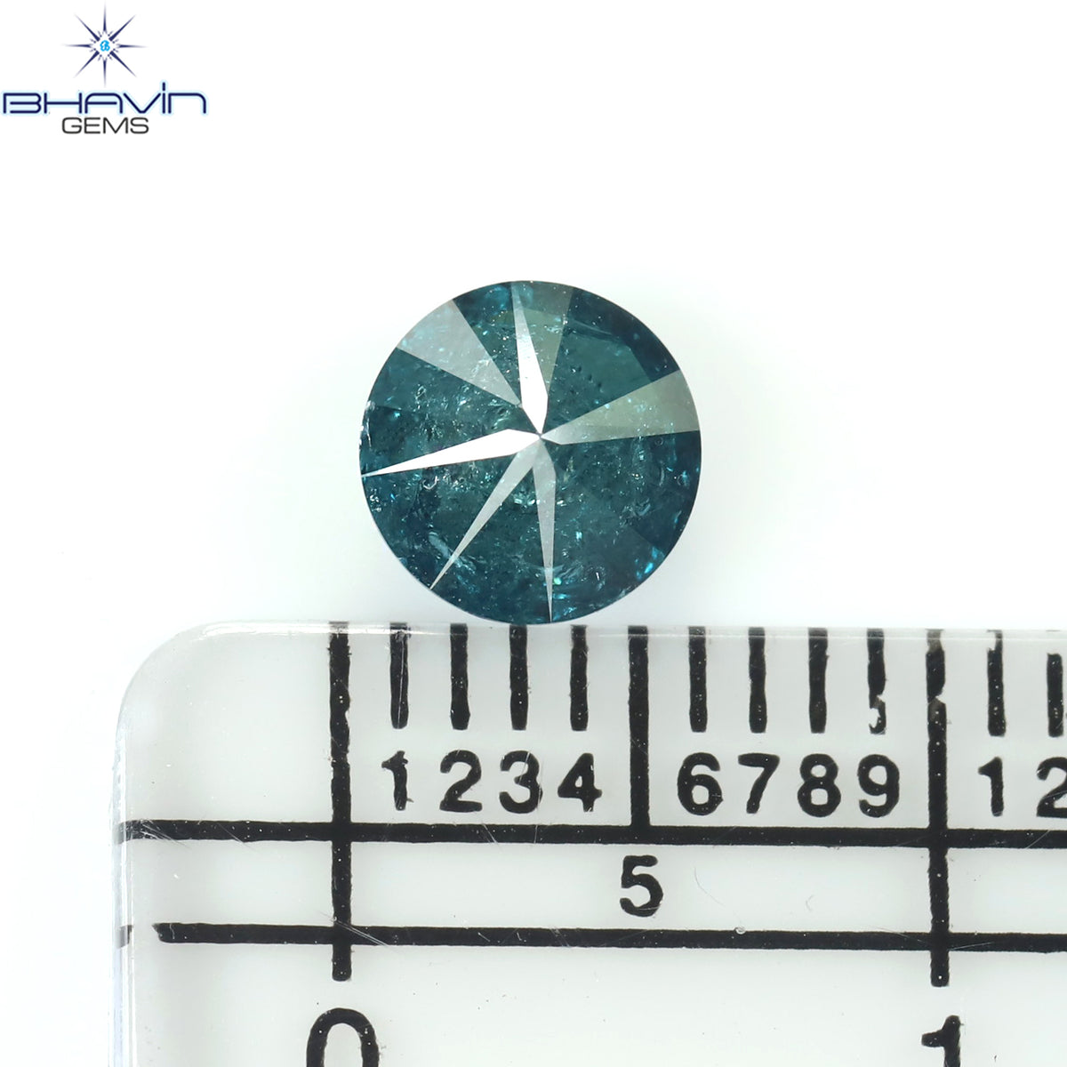 0.74 CT Natural Round Diamond Enhanced Blue Color Clarity I3 (5.76 MM)