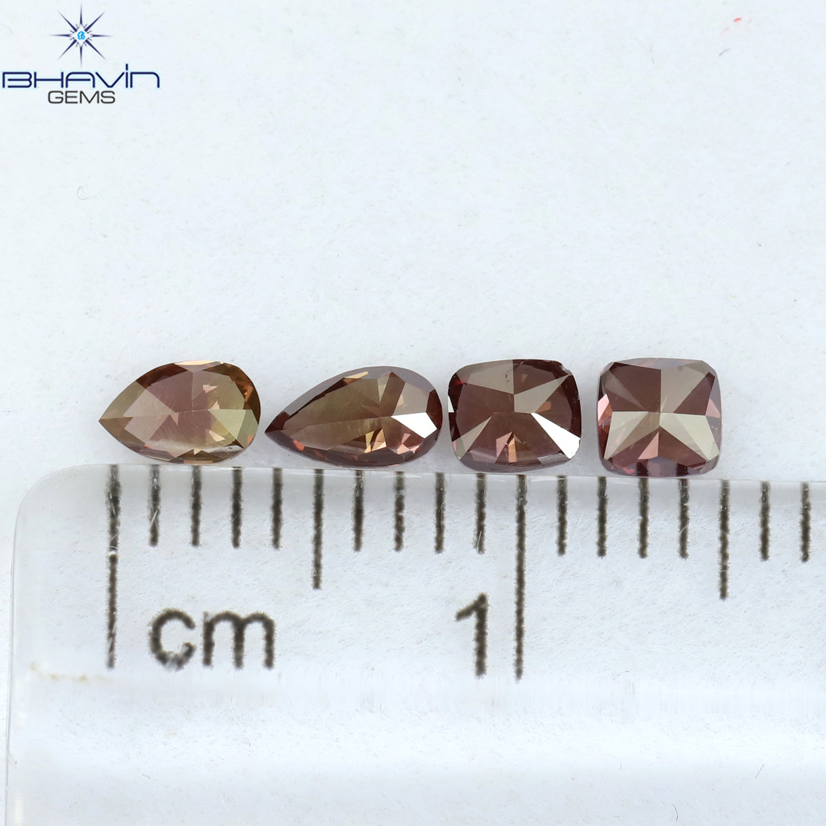0.54 CT/4 Pcs Natural Mix Diamond Enhanced Pink Color Clarity SI1 (4.42 MM)
