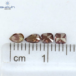 0.54 CT/4 ピース ミックス シェイプ ナチュラル ダイヤモンド ピンク カラー SI1 クラリティ (4.42 MM)