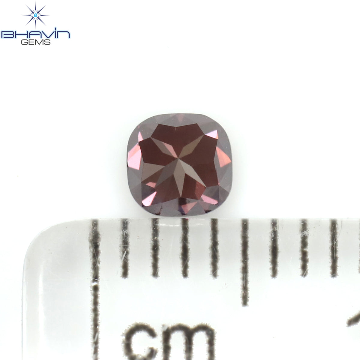 0.26 CT Natural Cushion Diamond Enhanced Pink Color Clarity VS1 (3.59 MM)