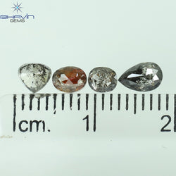 1.21 CT/4 PCS Mix Shape Natural Diamond Salt And Pepper Color I3 Clarity (5.62 MM)