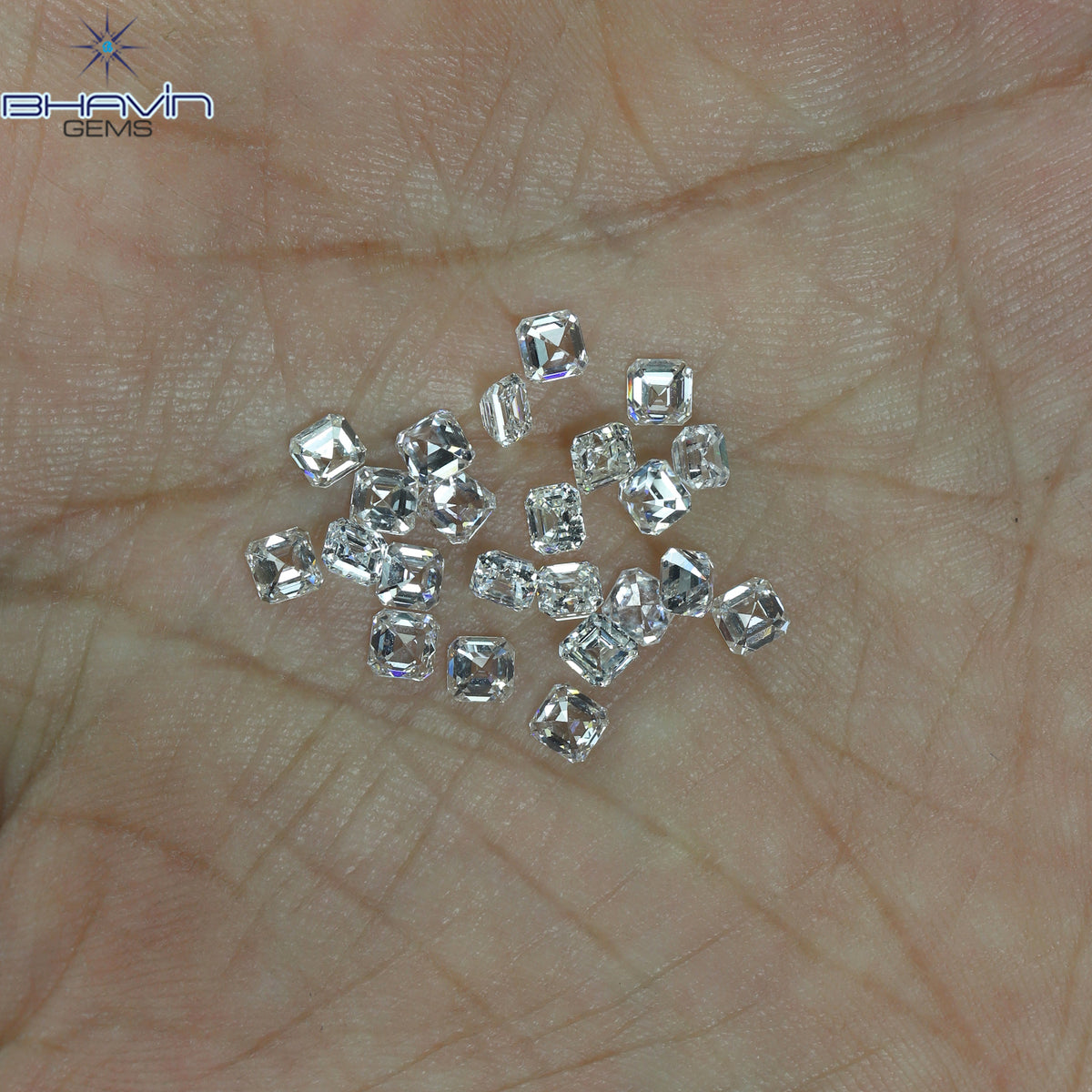 0.15 CT Natural Asscher Diamond White (G+) Color Clarity VVS-VS (3.00 MM)