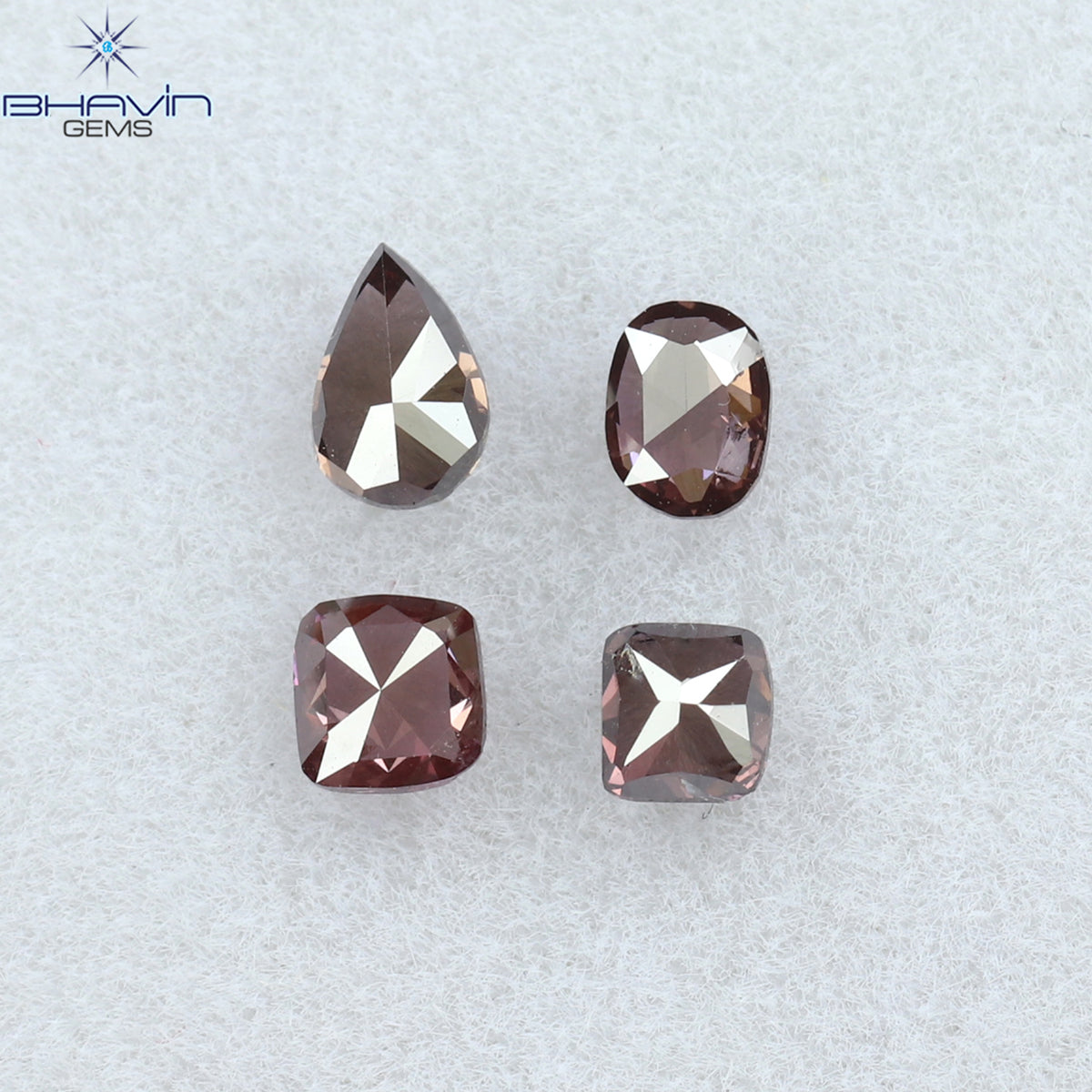 0.42 CT/4 Pcs Natural Mix Diamond Enhanced Pink Color Clarity SI (3.83 MM)