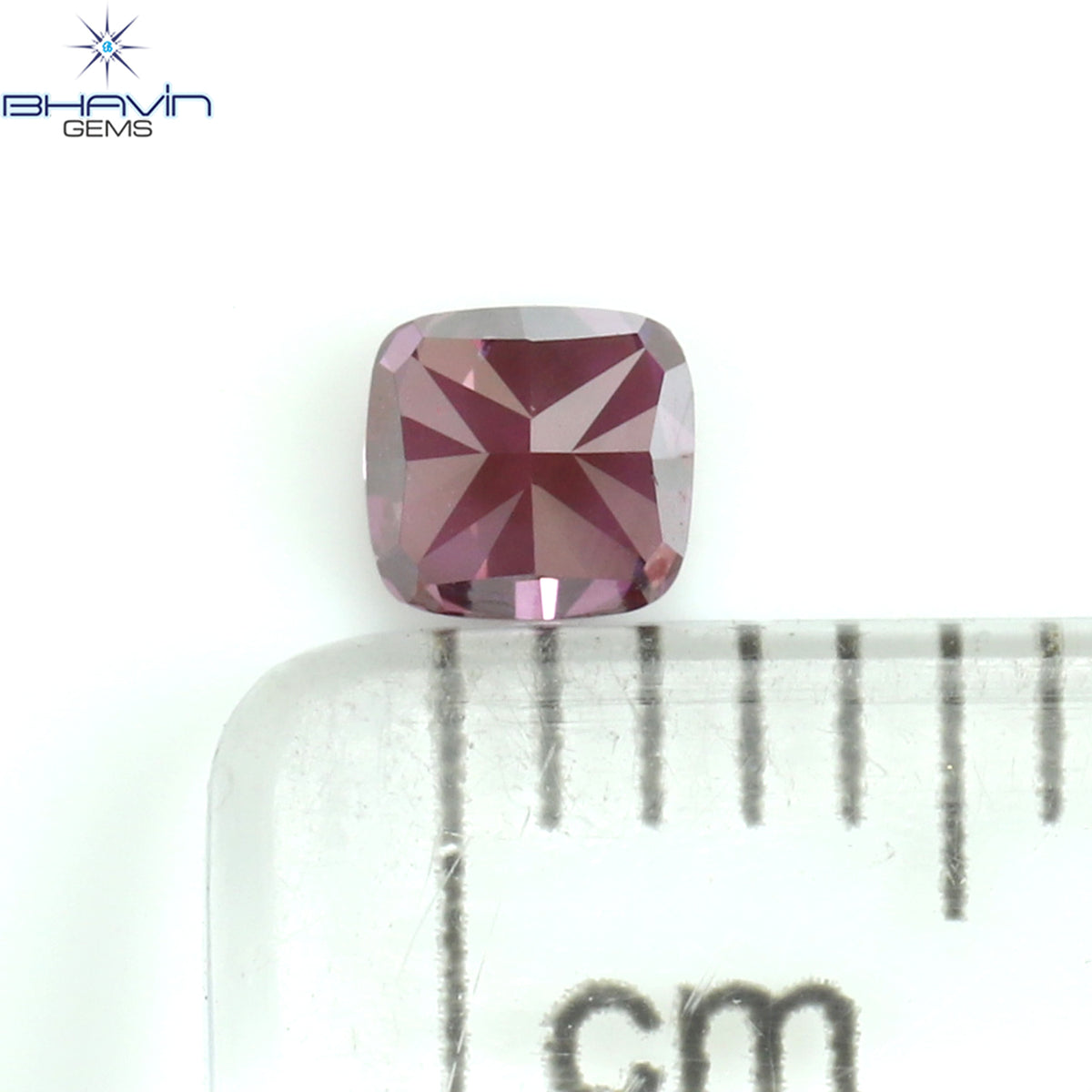0.19 CT Natural Cushion Diamond Enhanced Pink Color Clarity VS1 (3.08 MM)