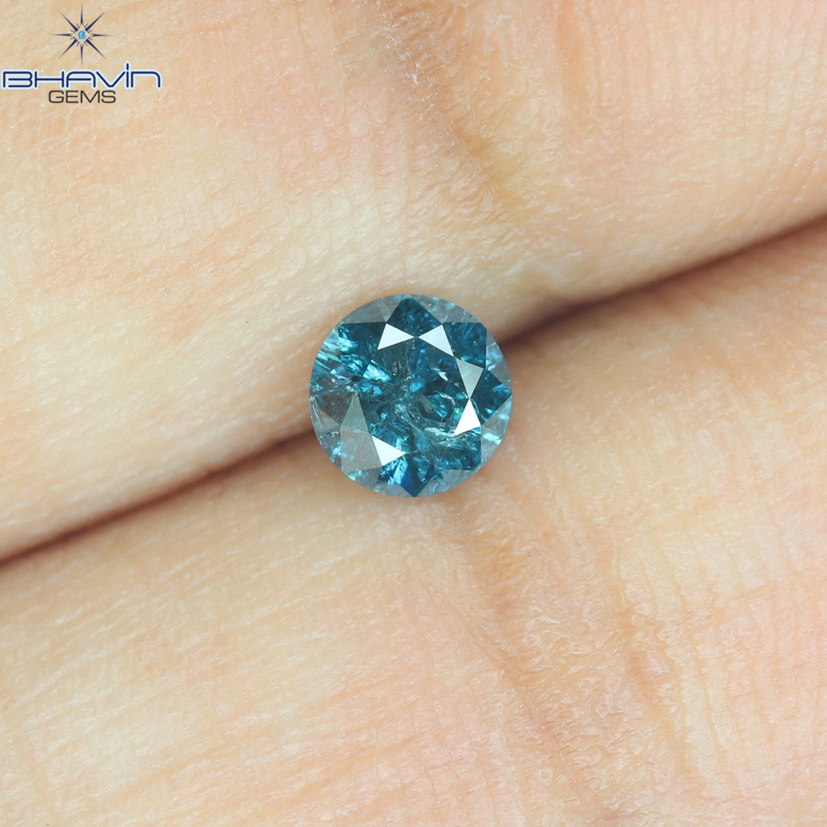 0.29 CT ラウンド ダイヤモンド ナチュラル ルース ダイヤモンド ブルー カラー I3 クラリティ (4.13 MM)