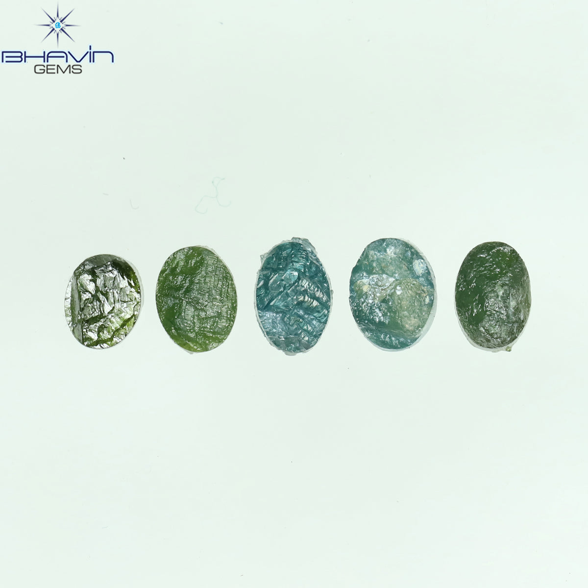 1.05 CT、ノーカット ポルキ シェイプ、天然ダイヤモンド、ブルー カラー、I3 クラリティ (5.42 MM)