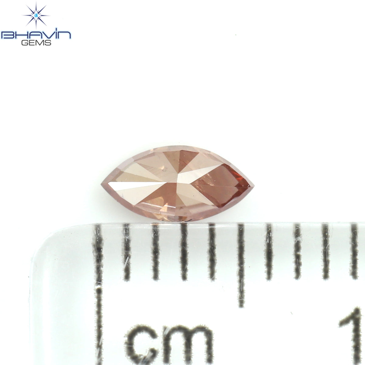 0.19 CT マーキス シェイプ ナチュラル ダイヤモンド ピンク カラー I1 クラリティ (5.40 MM)