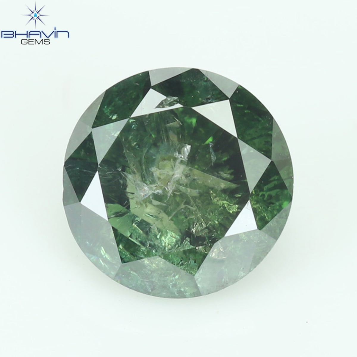 0.57 CT ラウンド ダイヤモンド 天然ダイヤモンド グリーン カラー I3 クラリティ (5.20 MM)