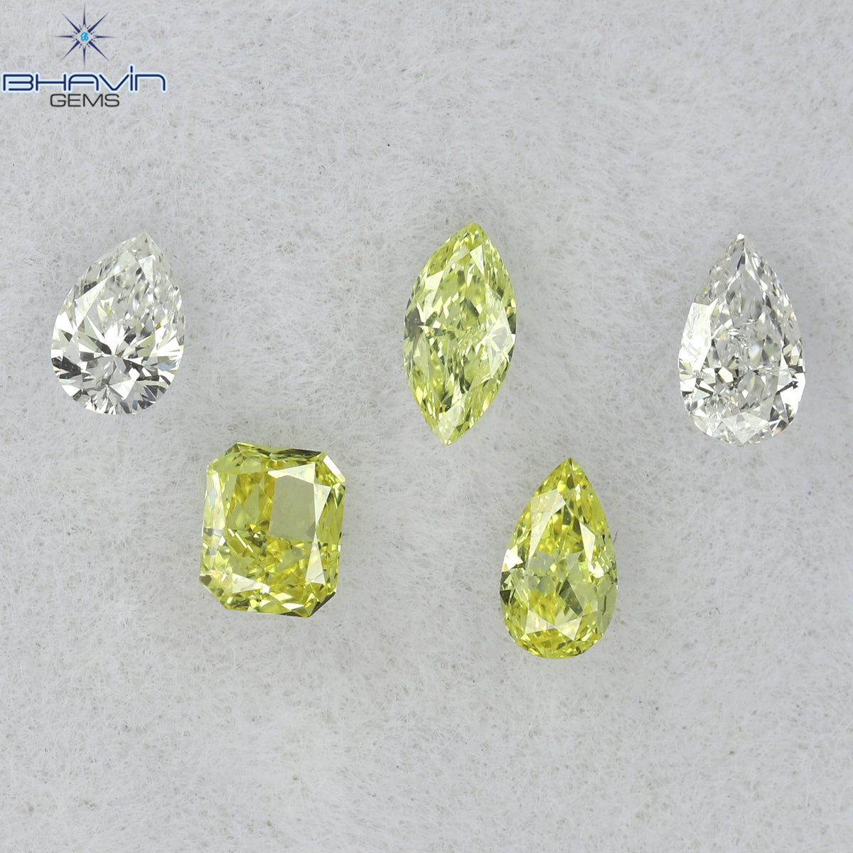 0.40 CT/5 Pcs Natural Mix Diamond Pink-Yellow Color Clarity VS-SI (4.05 MM)