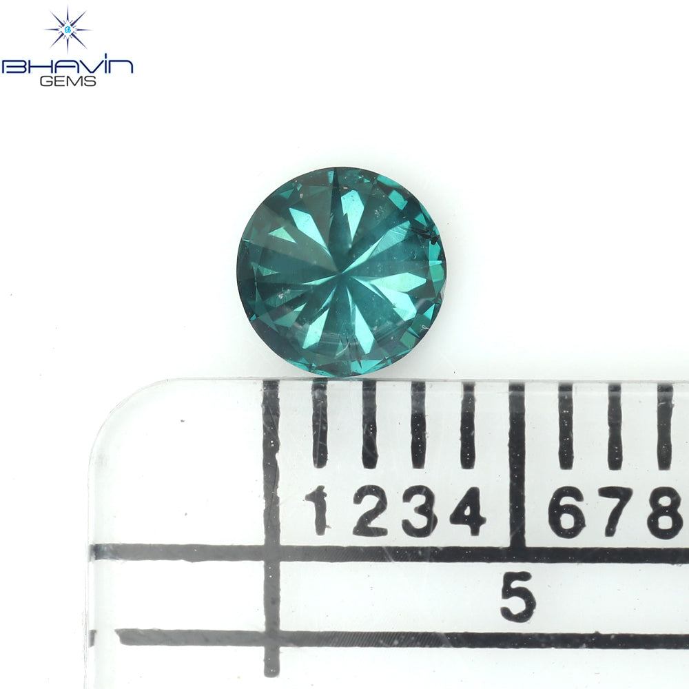 0.30 CT ラウンド シェイプ ナチュラル ダイヤモンド ブルー カラー SI1 クラリティ (4.25 MM)