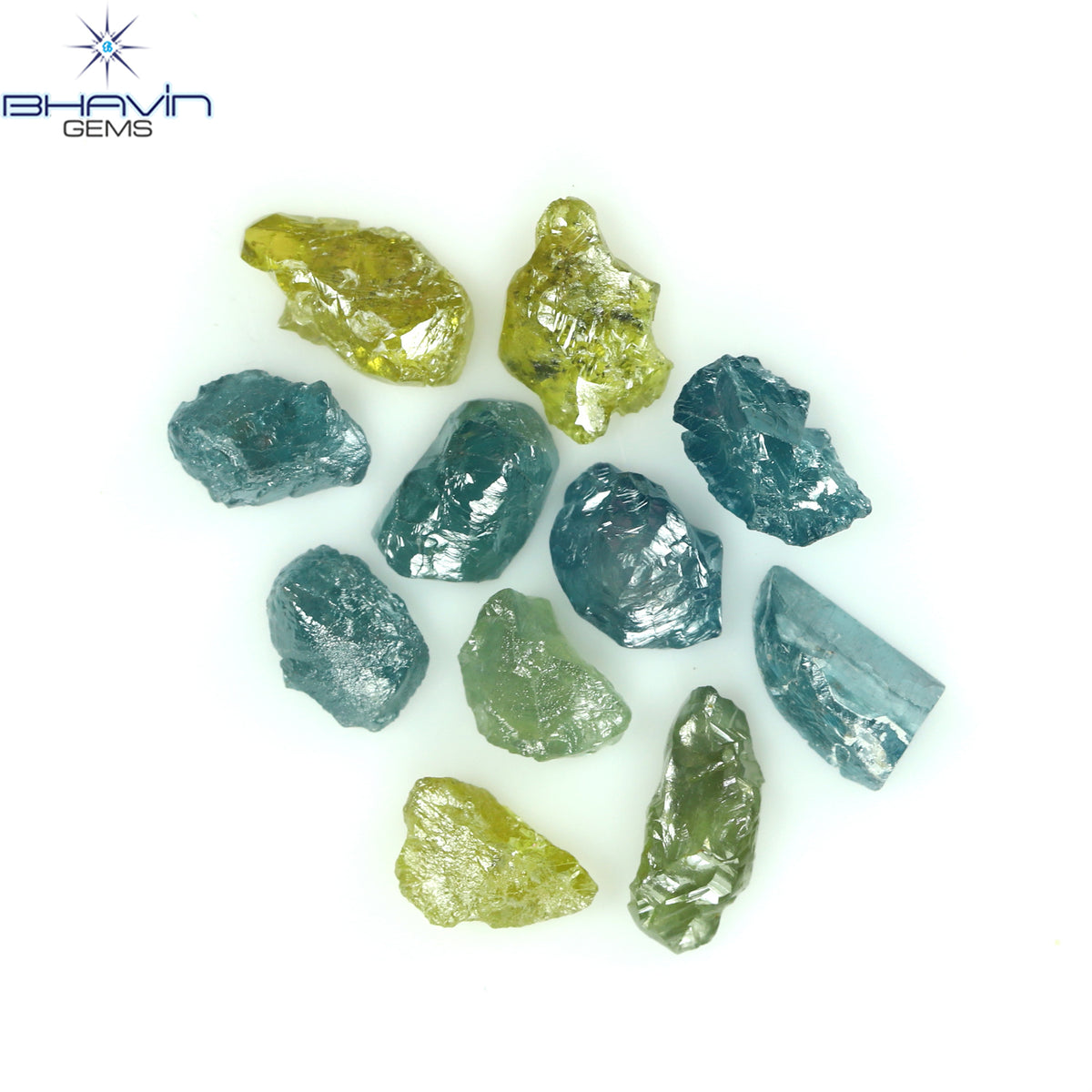 2.23 CT/11 Pcs Natural Rough Diamond Enhanced Mix Fancy Color Clarity I3 (6.02 MM)
