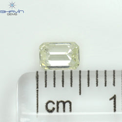 0.31 CT Emerald Shape Natural Diamond Yellow Color I1 Clarity (4.67 MM)