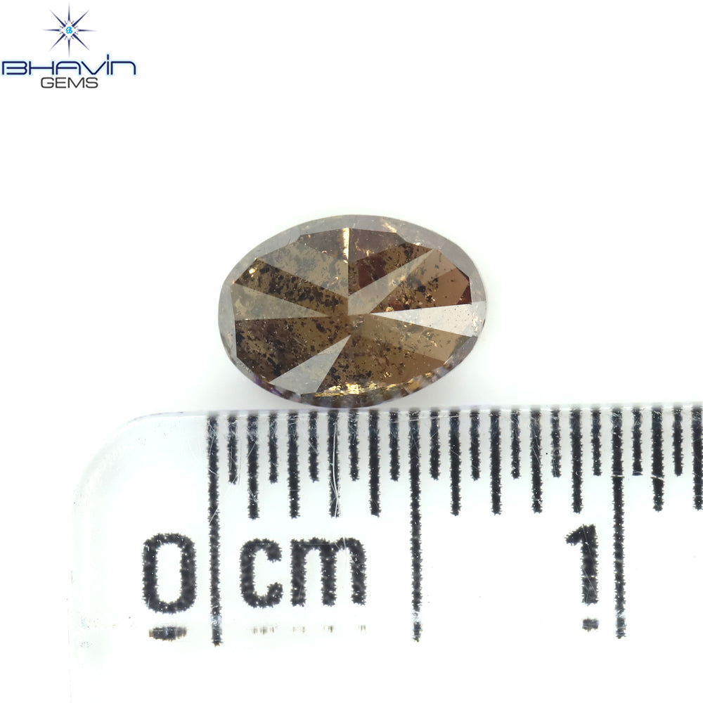 0.84 CT オーバルシェイプ ナチュラル ダイヤモンド エンハンスト ピンク カラー I3 クラリティ (6.68 MM)