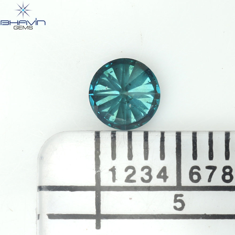0.39 CT ラウンド シェイプ ナチュラル ダイヤモンド ブルー カラー SI2 クラリティ (4.45 MM)